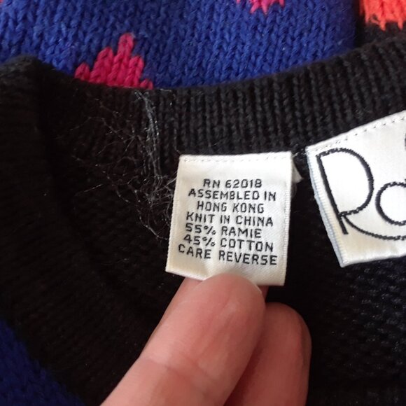 Vintage 90s Cotton Abstract Design Sweater - Picture 8 of 9